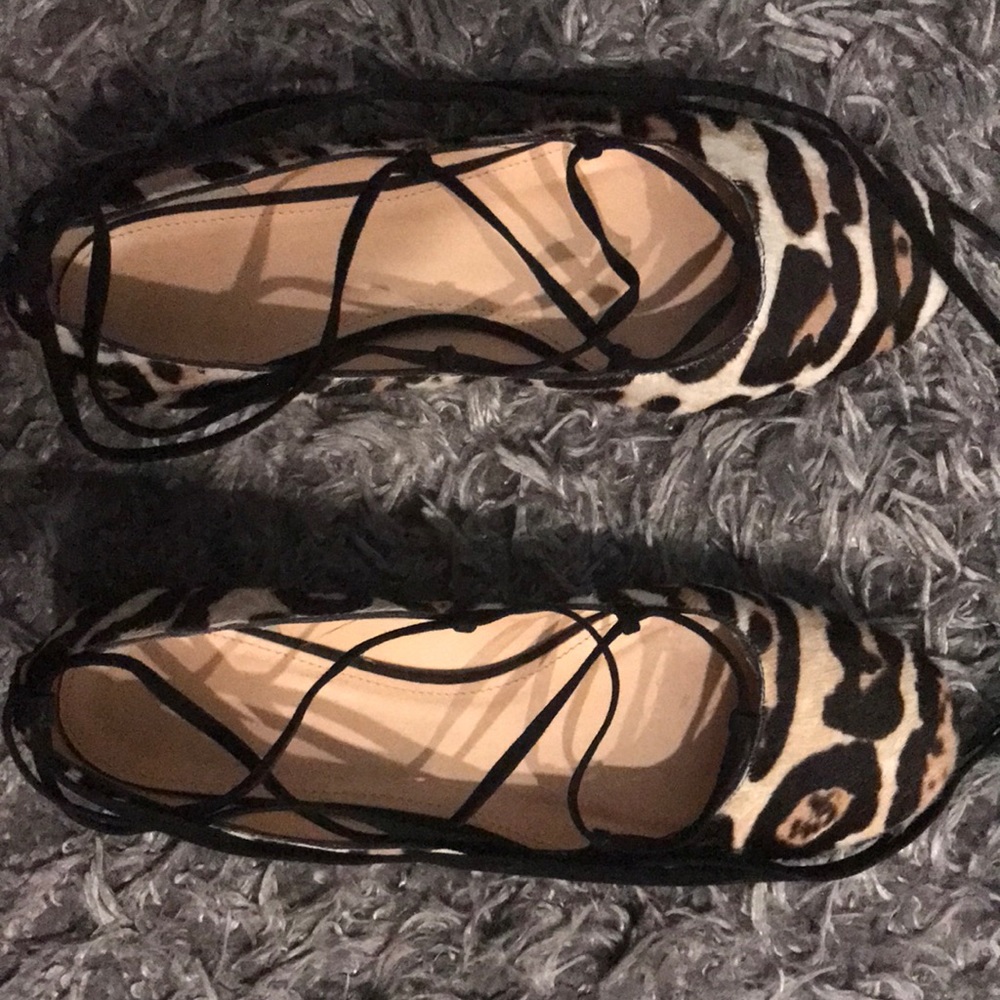 Lace up J Crew Collection Animal Print
